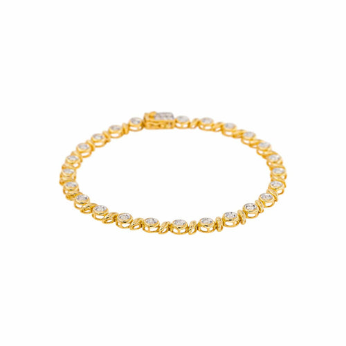 Bracelet en or jaune et blanc 750 millièmes, diamants 58 Facettes 5824499CN