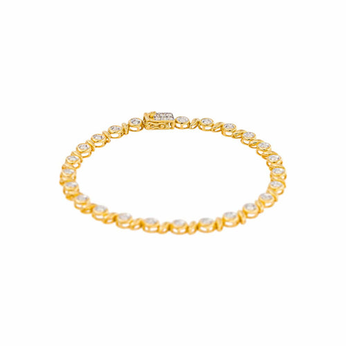Bracelet en or jaune et blanc 750 millièmes, diamants 58 Facettes 5824499CN