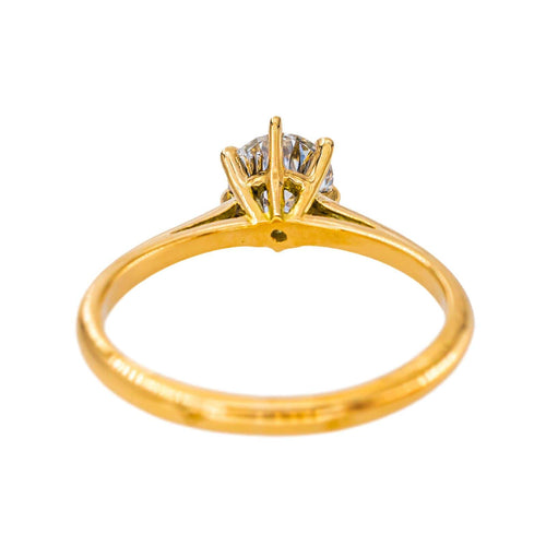 Bague solitaire en or jaune 750 avec diamant 58 Facettes 5827630CN