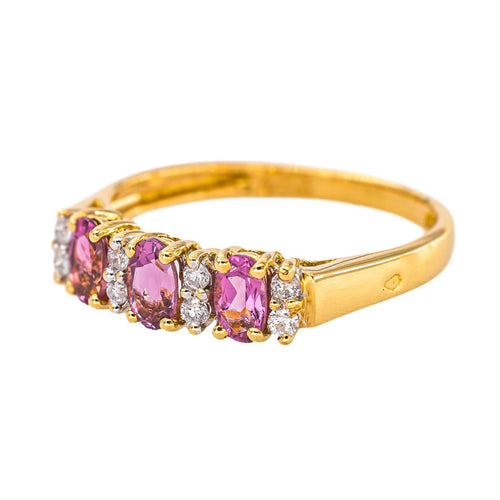 Bague en or jaune 750, tourmalines et diamants 58 Facettes 5854328RV