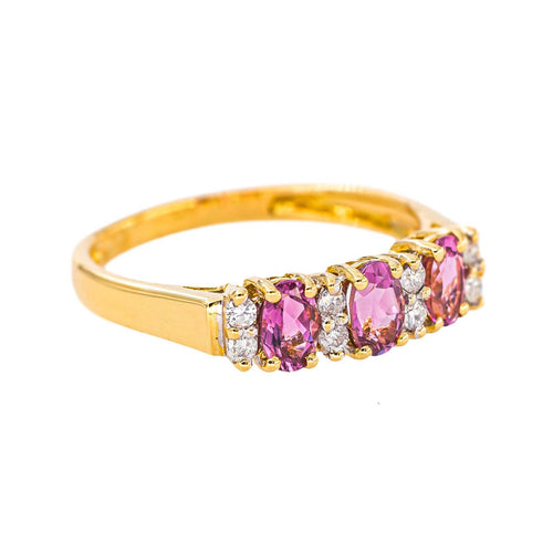 Bague en or jaune 750, tourmalines et diamants 58 Facettes 5854328RV