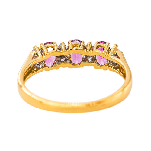 Bague en or jaune 750, tourmalines et diamants 58 Facettes 5854328RV