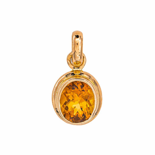 Pendentif en or jaune 750 avec citrine ovale 58 Facettes 5861071RV