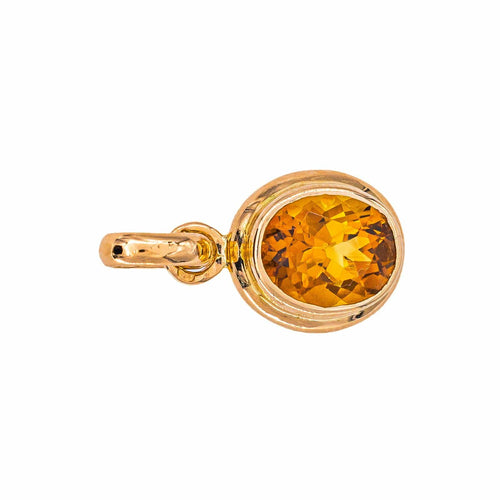 Pendentif en or jaune 750 avec citrine ovale 58 Facettes 5861071RV