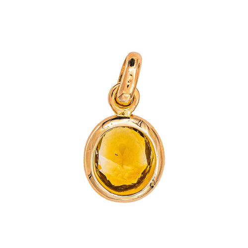 Pendentif en or jaune 750 avec citrine ovale 58 Facettes 5861071RV