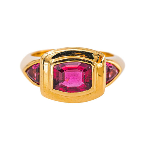 Bague en or jaune 750 sertie de tourmalines 58 Facettes 5956226CN