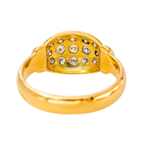 Bague en or jaune 750 pavée de diamants taille brillant 58 Facettes 5965165CN