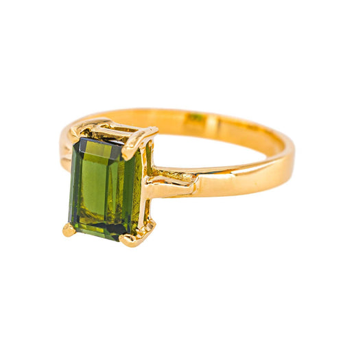 Bague en or jaune 18 carats avec tourmaline verte 58 Facettes 5968290CN