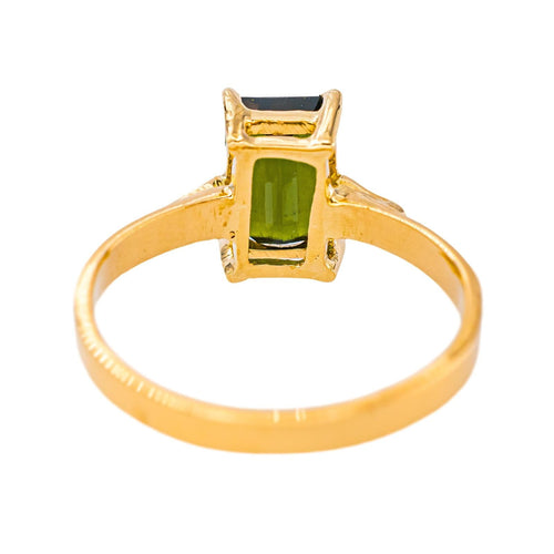 Bague en or jaune 18 carats avec tourmaline verte 58 Facettes 5968290CN