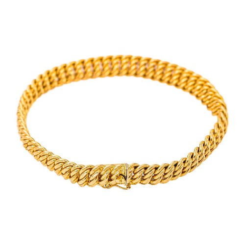 Bracelet en or jaune 18 carats, maille américaine 58 Facettes 5992166CN