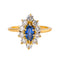 Bague marquise en or jaune 750 (18 carats), saphir et diamants 58 Facettes 5994000CN