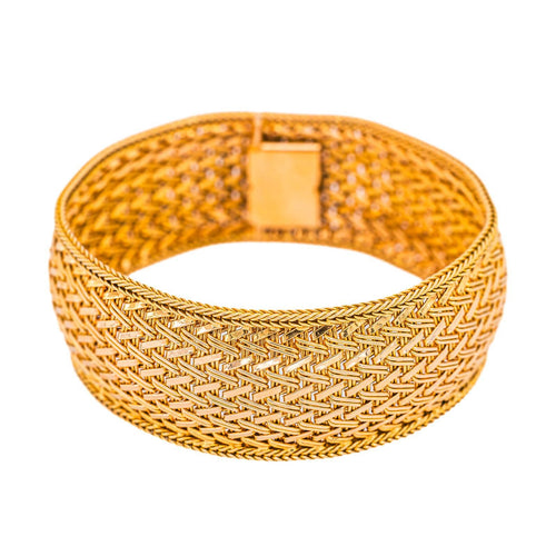 Bracelet manchette en or jaune 750 (18 carats) 58 Facettes 6002481CN