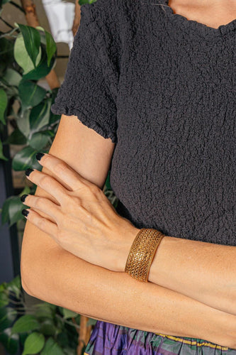 Bracelet manchette en or jaune 750 (18 carats) 58 Facettes 6002481CN