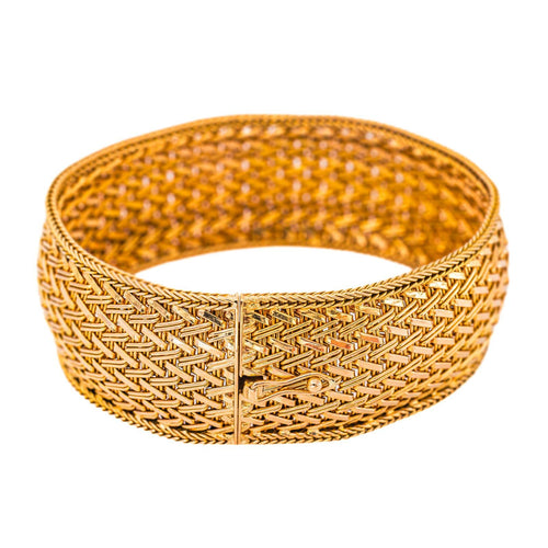 Bracelet manchette en or jaune 750 (18 carats) 58 Facettes 6002481CN