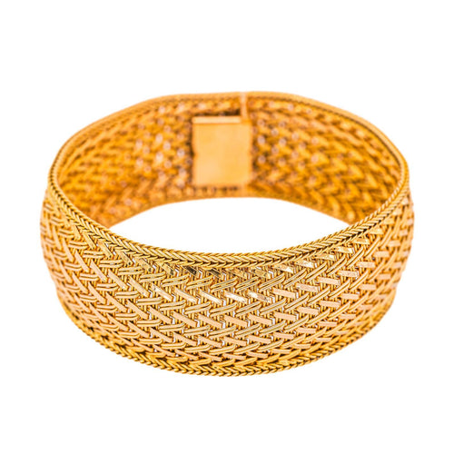 Bracelet manchette en or jaune 750 (18 carats) 58 Facettes 6002481CN