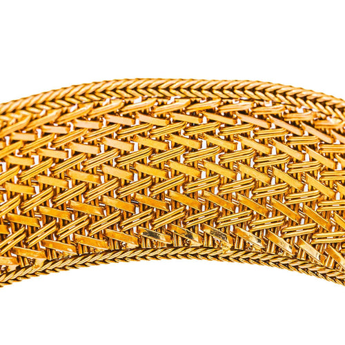 Bracelet manchette en or jaune 750 (18 carats) 58 Facettes 6002481CN