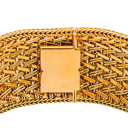 Bracelet manchette en or jaune 750 (18 carats) 58 Facettes 6002481CN
