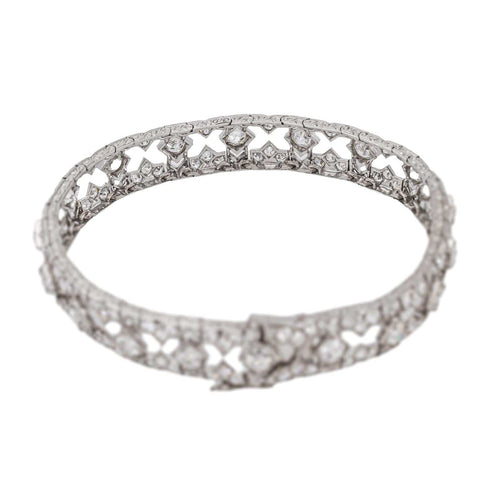 Bracelet Art déco en platine 950 et or blanc 750, diamants 58 Facettes 6003320CN