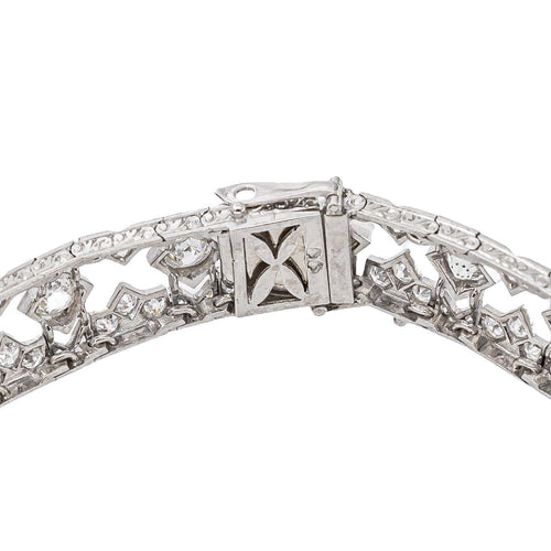Bracelet Art déco en platine 950 et or blanc 750, diamants 58 Facettes 6003320CN