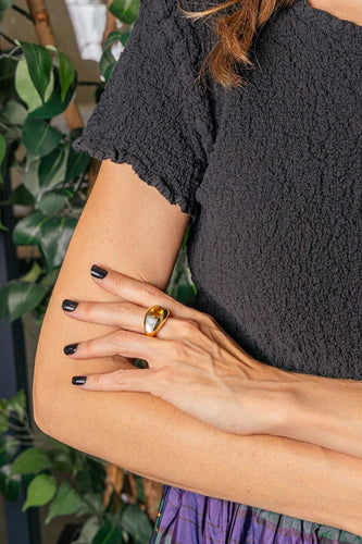 Mauboussin - Bague en or jaune 18k, citrine et nacre 58 Facettes 6086261CN