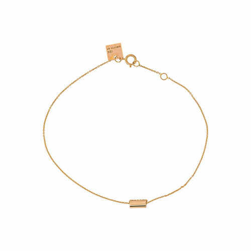 Ginette NY - Bracelet Mini Straw en or rose 18k, maille forçat 58 Facettes 6098428CN