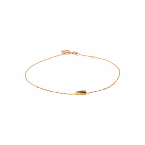 Ginette NY - Bracelet Mini Straw en or rose 18k, maille forçat 58 Facettes 6098428CN