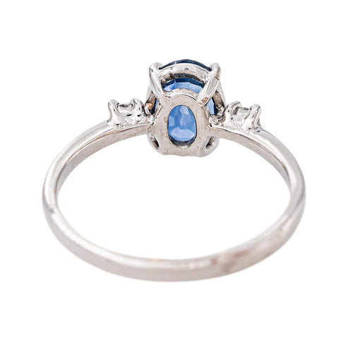 Bague en or blanc 18k avec saphir et diamants 58 Facettes 6134806CN