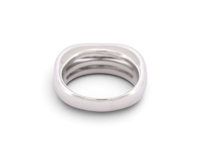 Poiray - Bague Quadrille en or blanc 18k, 17 diamants, taille 59 58 Facettes 277341