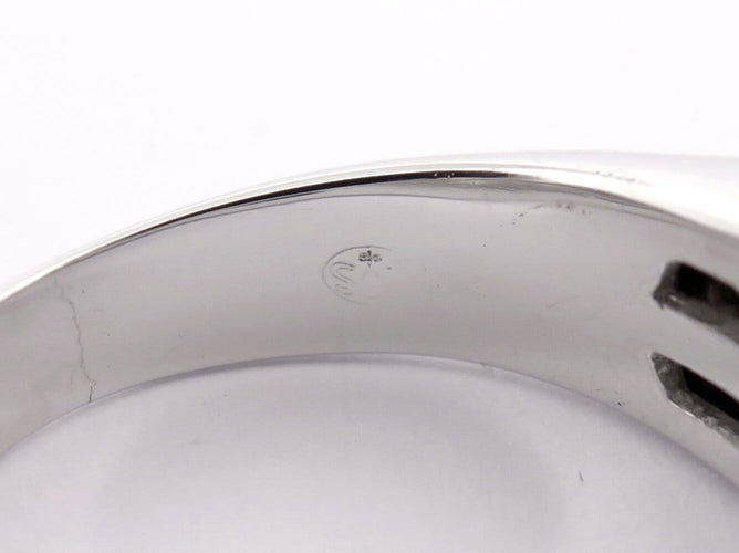 Poiray - Bague Quadrille en or blanc 18k, 17 diamants, taille 59 58 Facettes 277341