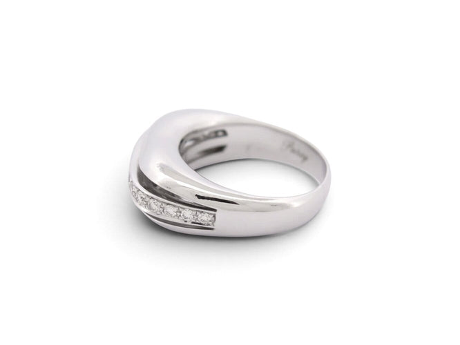 Poiray - Bague Quadrille en or blanc 18k, 17 diamants, taille 59 58 Facettes 277341