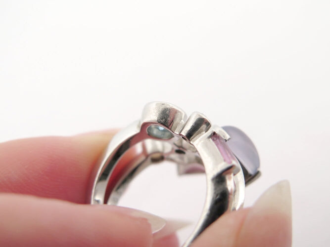 Cartier - Bague Méli Mélo en platine 950, diamants et pierres, taille 52 58 Facettes 277711