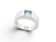 Cartier - Bague Tank aigue-marine en or blanc 18k, taille 48 58 Facettes 277688