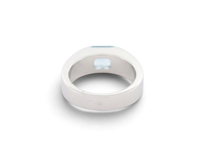 Cartier - Bague Tank aigue-marine en or blanc 18k, taille 48 58 Facettes 277688