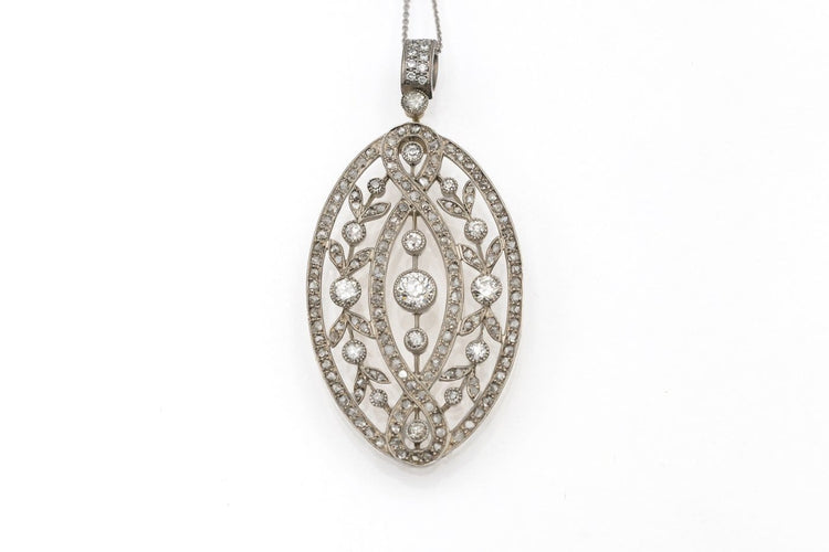 Pendentif Pendentif Art nouveau en or 14 et 18 carats et argent, diamants 2,80 ct 58 Facettes 13627