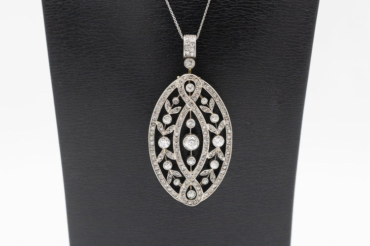 Pendentif Pendentif Art nouveau en or 14 et 18 carats et argent, diamants 2,80 ct 58 Facettes 13627
