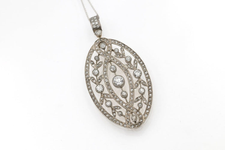 Pendentif Pendentif Art nouveau en or 14 et 18 carats et argent, diamants 2,80 ct 58 Facettes 13627
