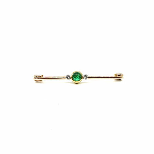 Broche Broche en or jaune émeraude et diamants 58 Facettes Z1351861