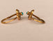Boucles d'oreilles Boucles d’oreilles dormeuses anciennes en or jaune 18k, turquoise, perles et boîte d’origine 58 Facettes earrings