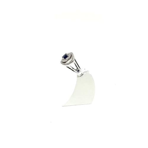 Bague 56 Bague en or blanc 750 avec saphir et diamants 58 Facettes Z15B51758