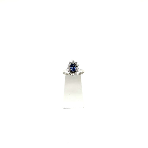 Bague 59 Bague en or blanc 750 avec saphir et diamants 58 Facettes Z1351890