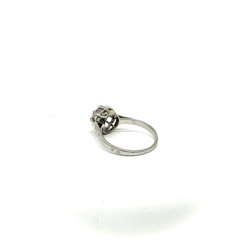 Bague 54 Bague solitaire accompagnée en or blanc 750 et diamants 58 Facettes Z15B51673