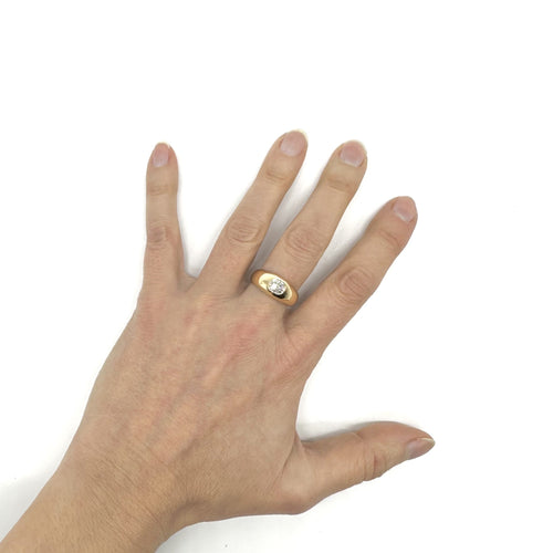 Bague jonc en or jaune et diamant