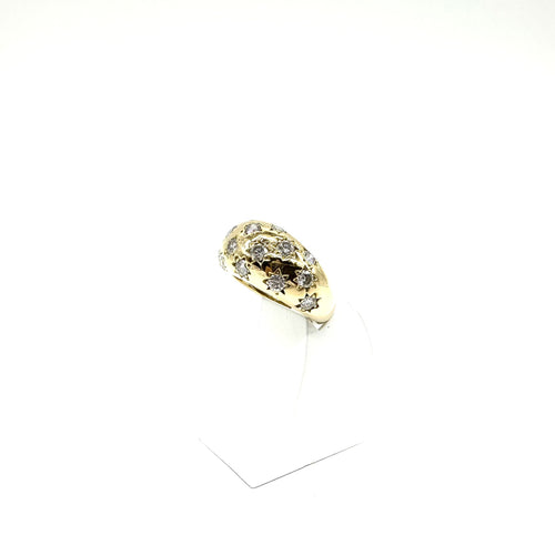 Bague 55 Bague jonc en or jaune 750 sertie de diamants 58 Facettes Z15B51708