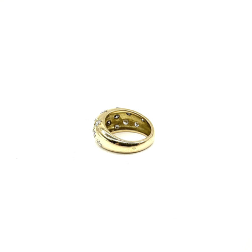Bague 55 Bague jonc en or jaune 750 sertie de diamants 58 Facettes Z15B51708