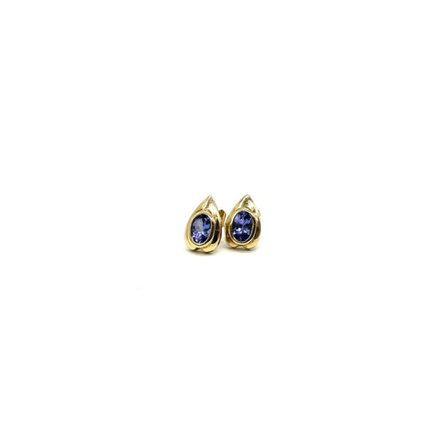 Boucles d'oreilles Boucles d'oreilles en or jaune 750 et tanzanites 58 Facettes Z1351820