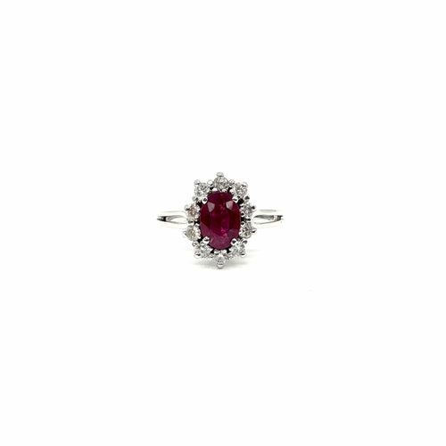 Bague Bague en or blanc rubis et diamants 58 Facettes Z1351556