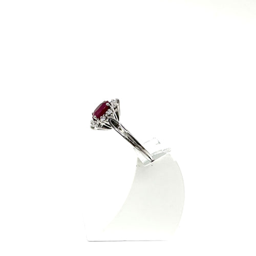 Bague 52 Bague en or blanc rubis et diamants 58 Facettes Z1351556