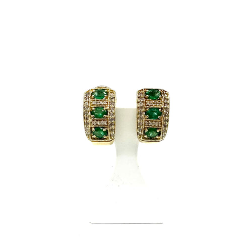 Boucles d'oreilles Boucles d'oreilles - Émeraudes et diamants en or jaune 58 Facettes Z15B51643