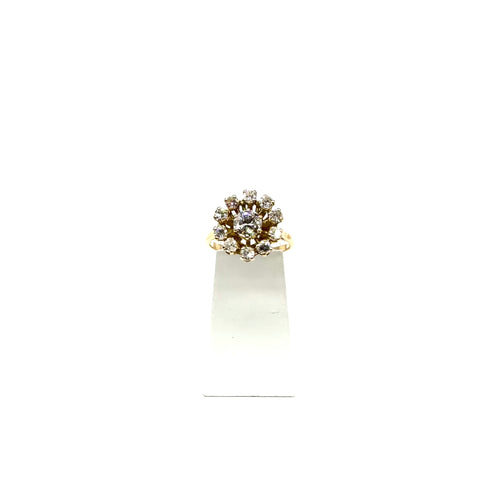 Bague 55 Bague entourage en or jaune 750 et diamants 58 Facettes Z15B51780