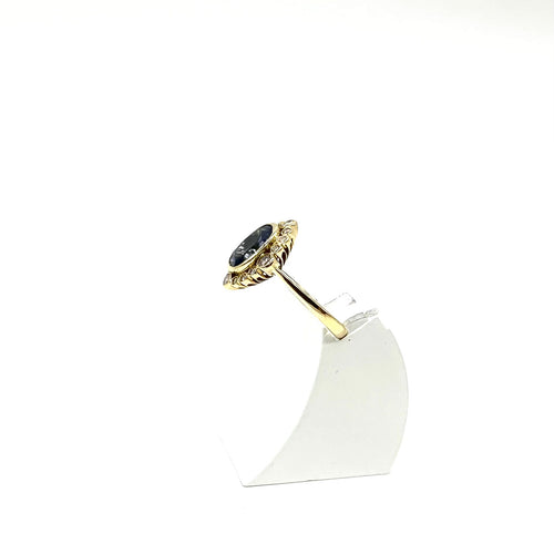 Bague 56 Bague en or jaune 750 avec saphir 3 ct et diamants 58 Facettes Z15B51765